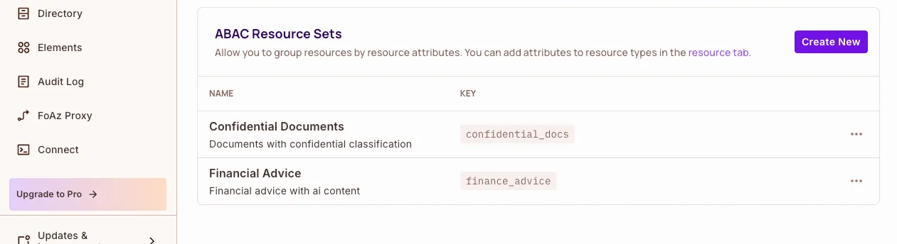 Resource set form for AI-generated advice