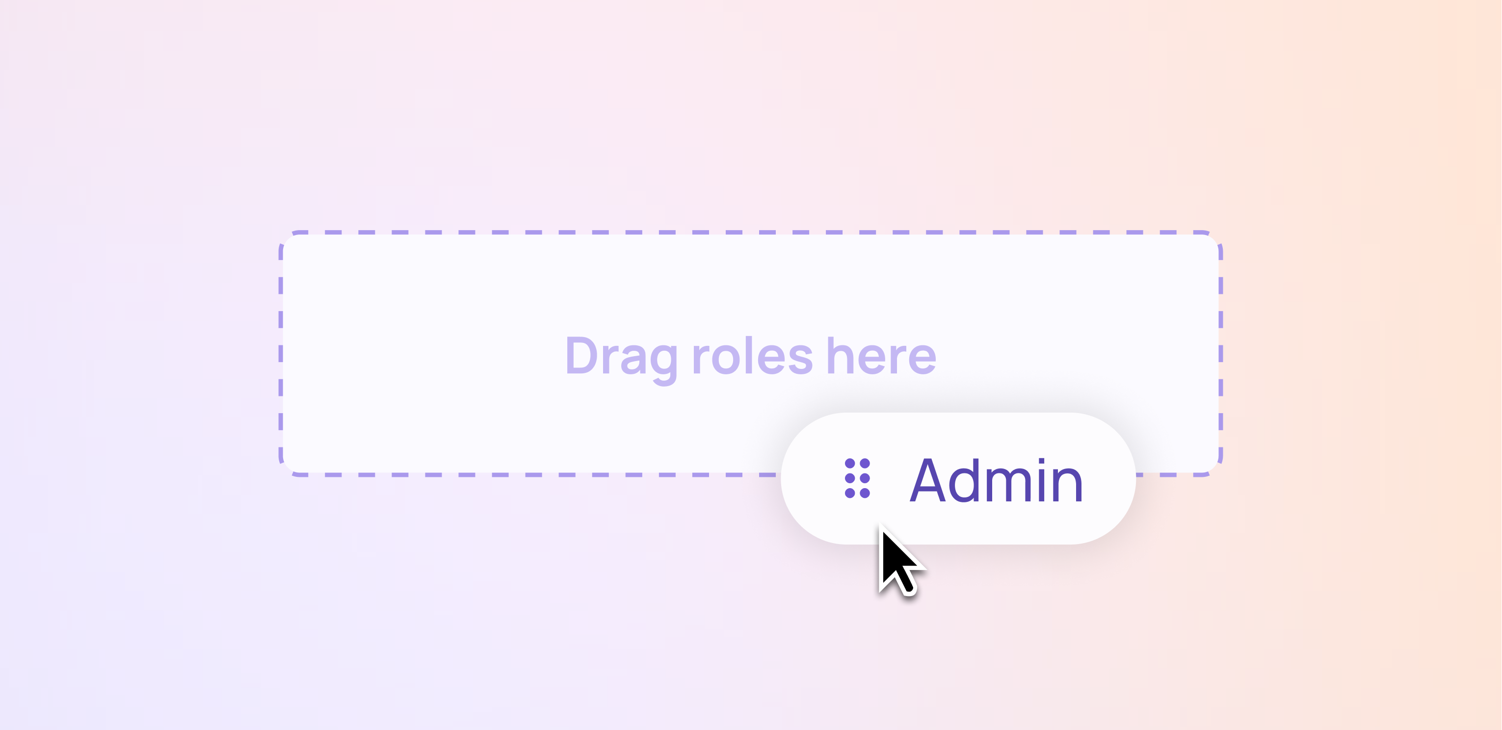 A role named Admin being dragged into an empty permission level box labeled Drag roles here
