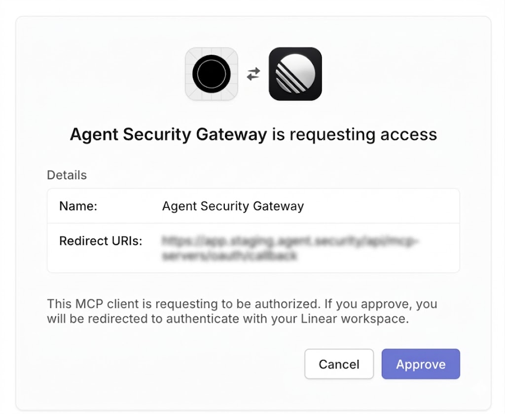 Import form with the Linear MCP URL entered