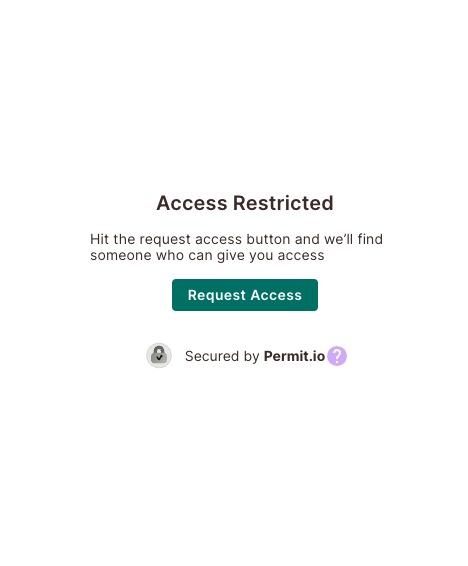 Access Request element showing Access Restricted, a message, and a Request Access button