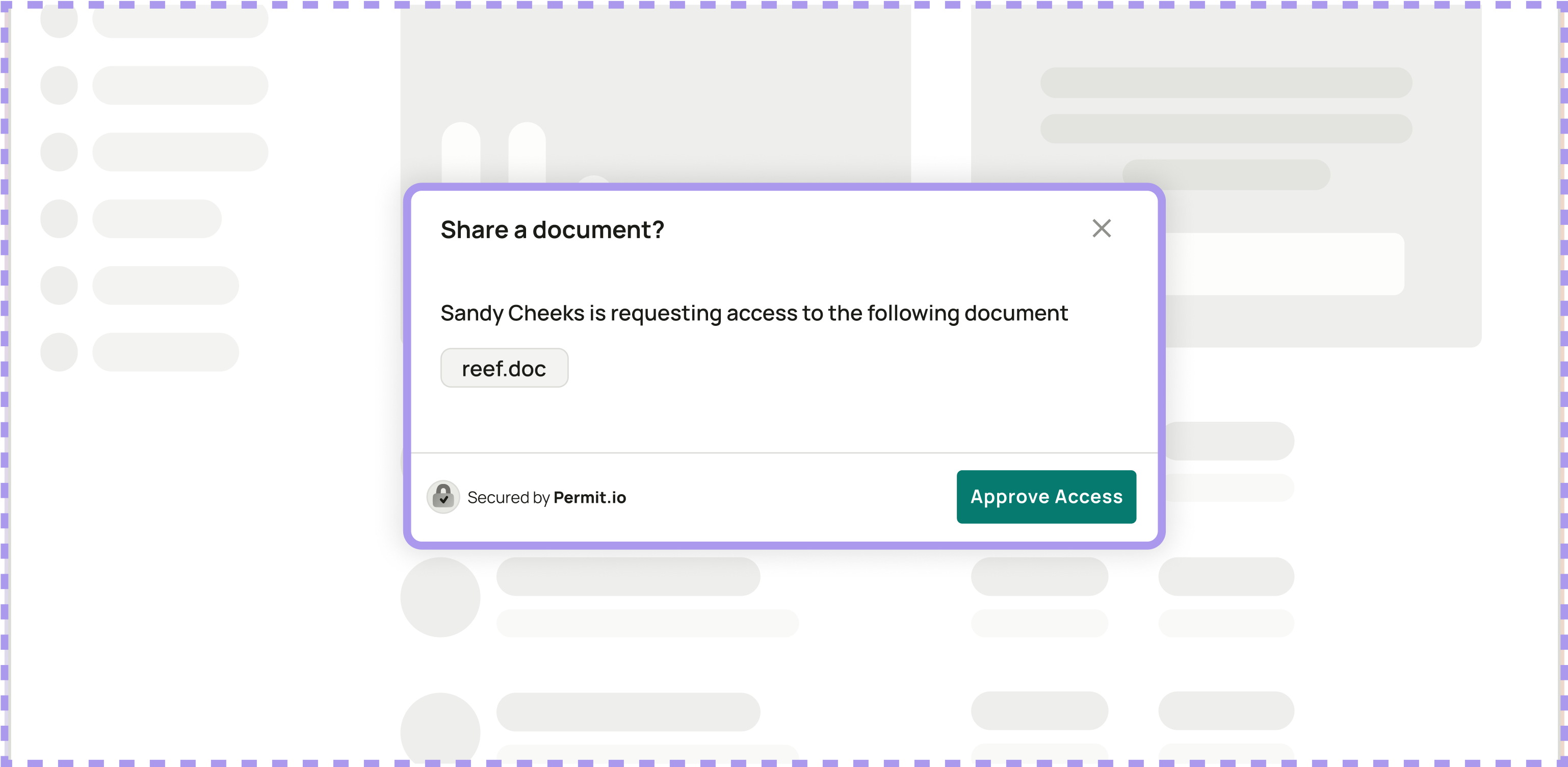 Access Request element preview